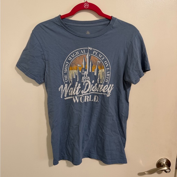 Disney Tops - Disney Blue Graphic Tee with Castle Design